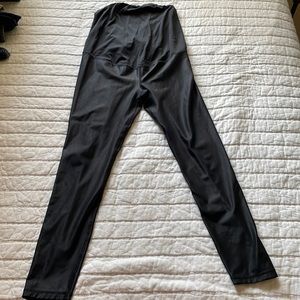 Black leather look maternity leggings medium
